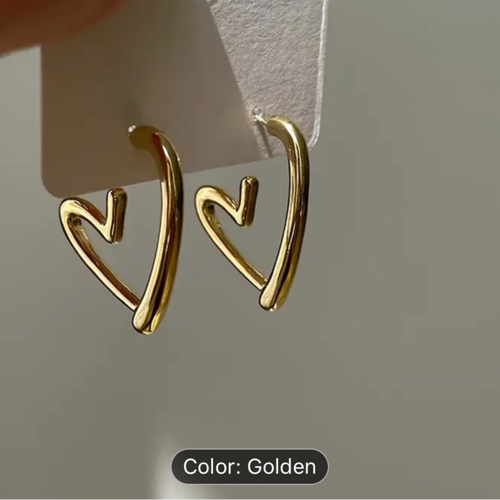 Womens Silver Heart Earrings
